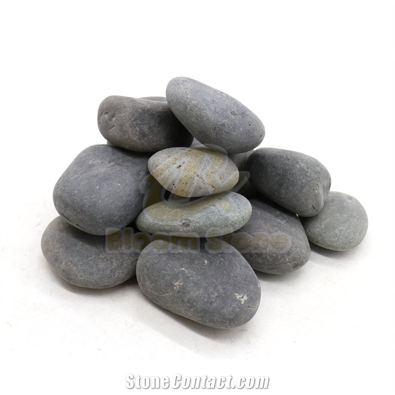 Black Walkway Pebble Stone Natural River Stone