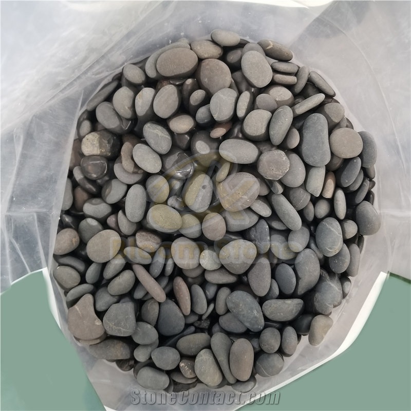 Black Walkway Pebble Stone Natural River Stone