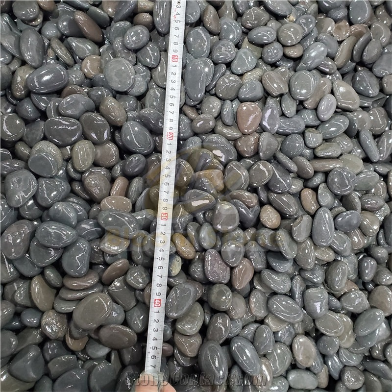 Black Walkway Pebble Stone Natural River Stone
