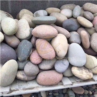 Black Walkway Pebble Stone Natural River Stone
