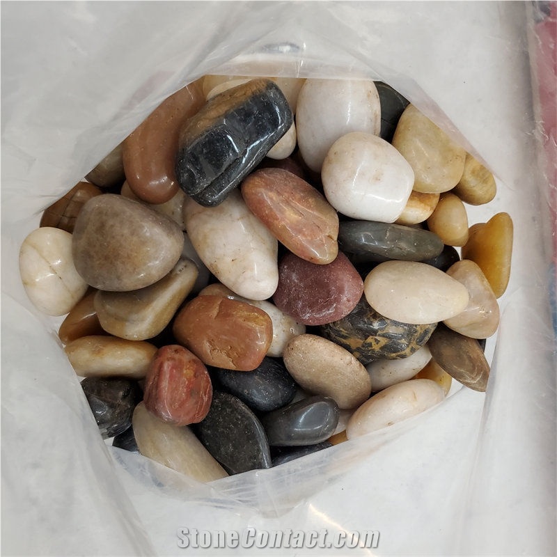 High Polished Mixed Pebble Stone For Garden Landscapeing
