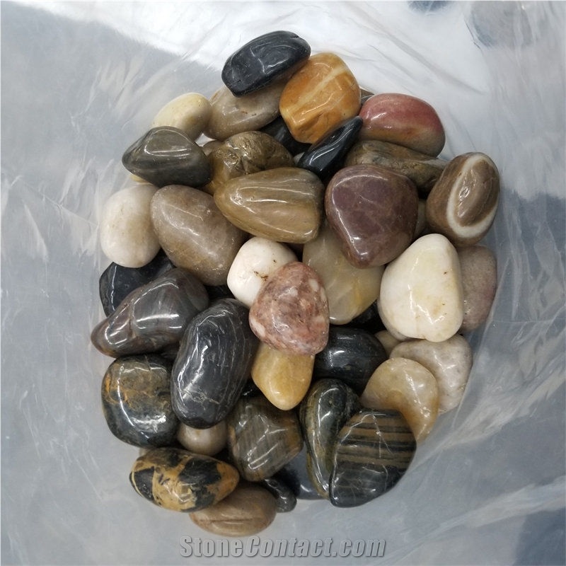 High Polished Mixed Pebble Stone For Garden Landscapeing