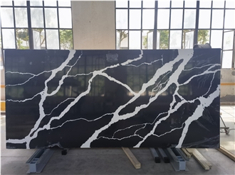 Calacatta VS1864 Panda Black Quartz Slabs