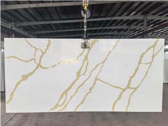 Calacatta VS605 Gold Quartz Slabs