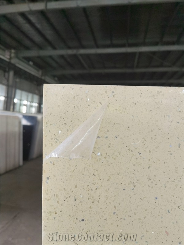 Cream Stellar Galaxy Quartz Slabs