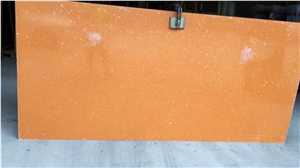 Orange Stellar Galaxy Quartz Slabs