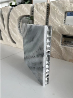 Bardiglio Grey Marble Tile Laminated  Honeycomb Panels