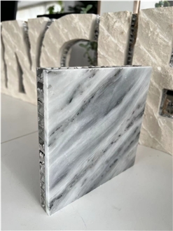 Bardiglio Grey Marble Tile Laminated  Honeycomb Panels