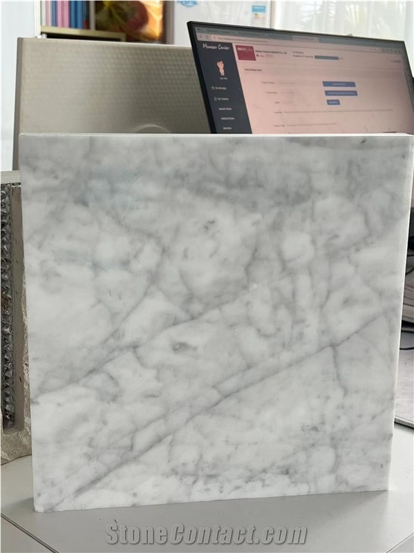 Carrara White Marble Tile With Glass Composite Stone Panels