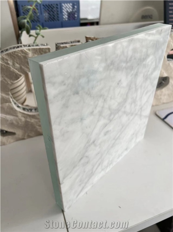 Carrara White Marble Tile With Glass Composite Stone Panels