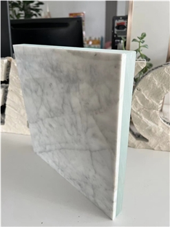 Carrara White Marble Tile With Glass Composite Stone Panels