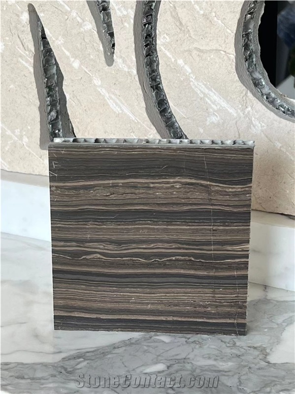 Eramosa Marble Brown Tile Laminated Honeycomb Panels