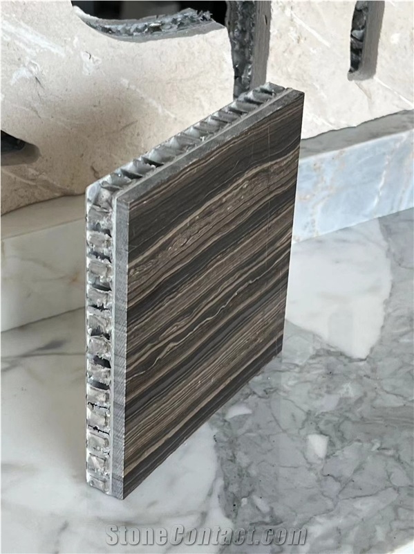 Eramosa Marble Brown Tile Laminated Honeycomb Panels