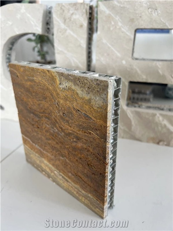 Golden Travertine Laminated Aluminum Honeycomb Panels