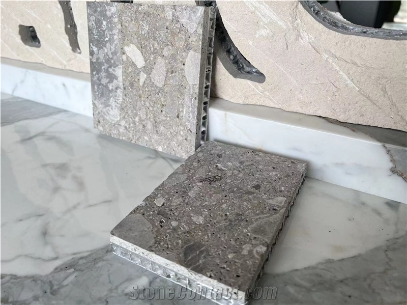 Grey Dekon Limestone Laminated Aluminum Honeycomb Panels