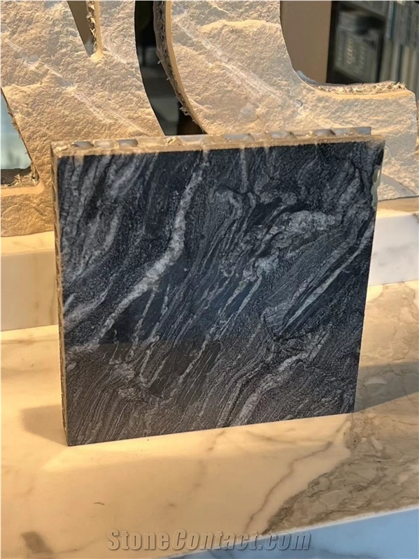 Iron Black Granite Laminated Honeycomb Backed Stone Panels
