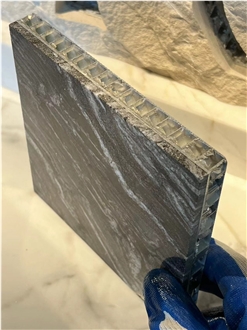 Iron Black Granite Laminated Honeycomb Backed Stone Panels