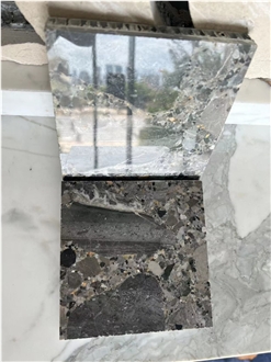 Macchiato Marble Grey Laminated Backed Honeycomb Panels
