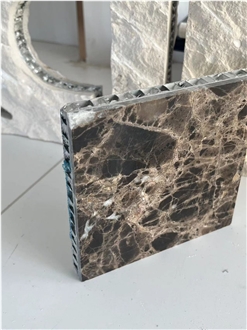 Marron Emperador Marble Tile Laminated Honeycomb Panels