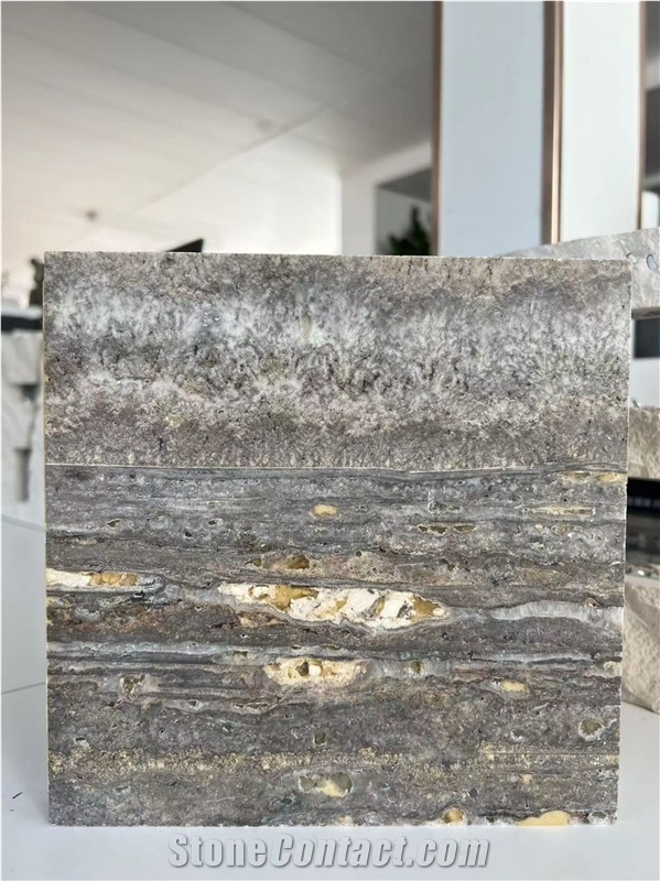 Silver Grey Travertine Tile Laminated Honeycomb Panels