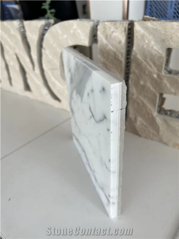Statuario White Marble-Porcelain Composite Stone Slabs Tiles