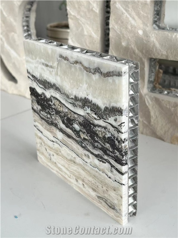 Tiger Onyx White Black Tile Laminated Honeycomb Panels