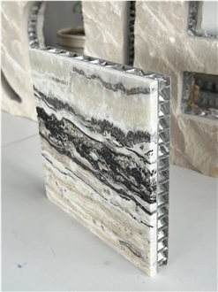 Tiger Onyx White Black Tile Laminated Honeycomb Panels