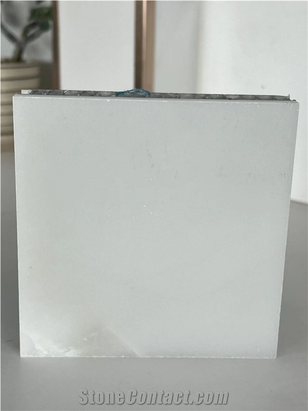 White Jade Marble Laminated Backed Honeycomb Panels