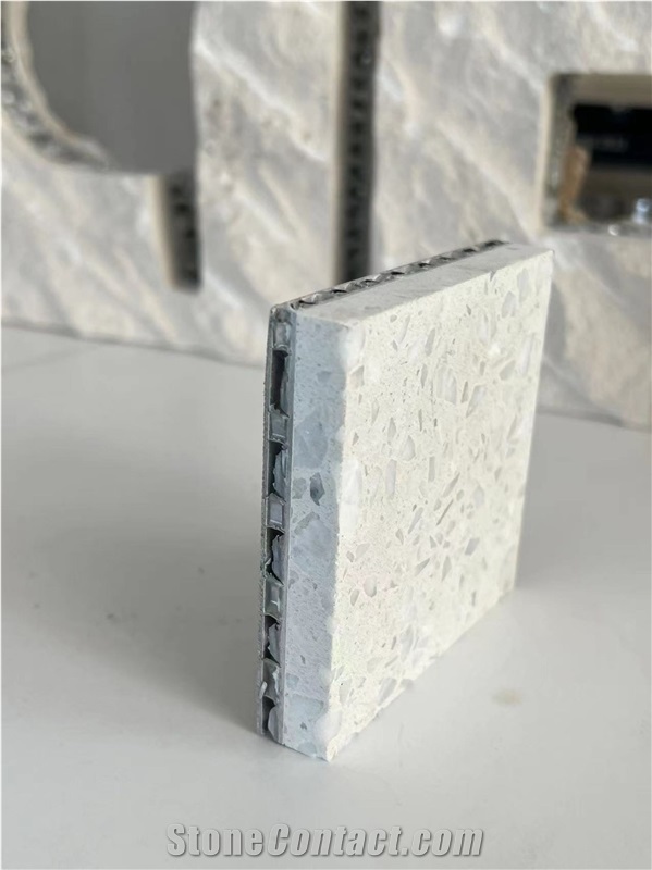 White Terrazzo A Tile Laminated Aluminum Honeycomb Panels