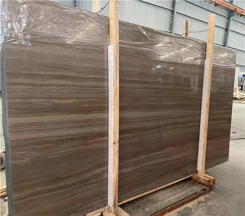 Coffee Wood Grain/Vein Marble Slabs Polished