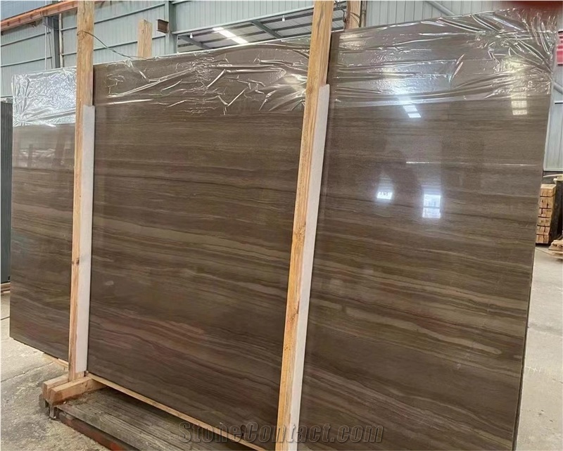 Coffee Wood Grain/Vein Marble Slabs Polished