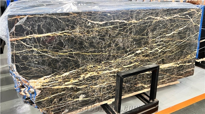 Elegant Nero Port St Laurent Marble Slabs