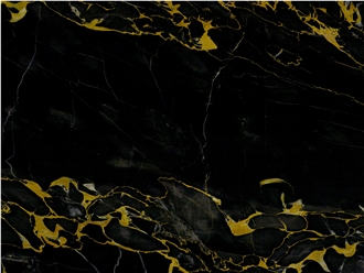 High Quality Nero Portoro Vena Larga Marble Slabs For Decor