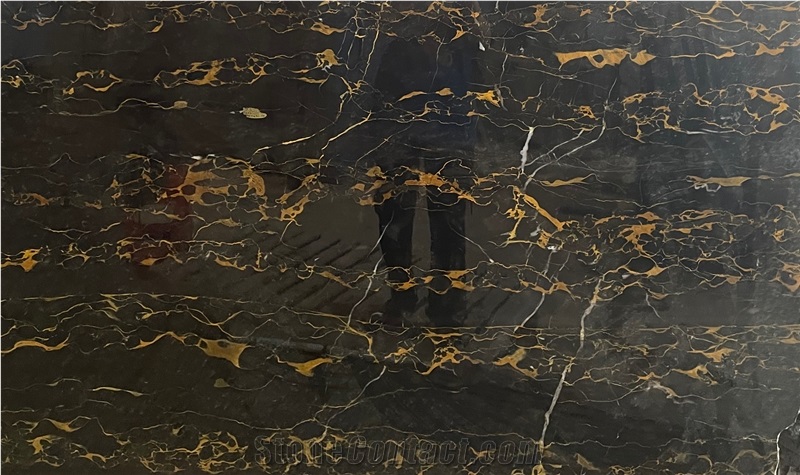 High Quality Nero Portoro Vena Larga Marble Slabs For Decor