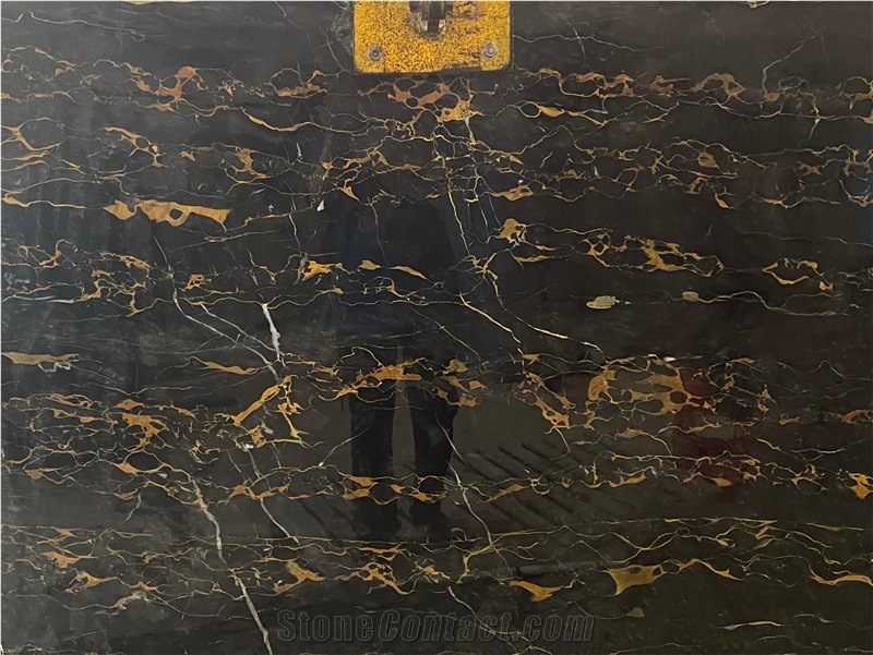 High Quality Nero Portoro Vena Larga Marble Slabs For Decor