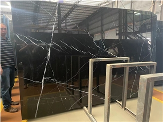 Best Price Nero Marquina Slabs Marble Tiles