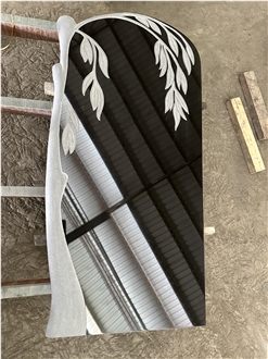Russian Style Headstone Mongolia Black Granite