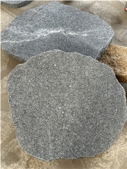 Gray Granite-Round Steppers Garden Stepping Pavement