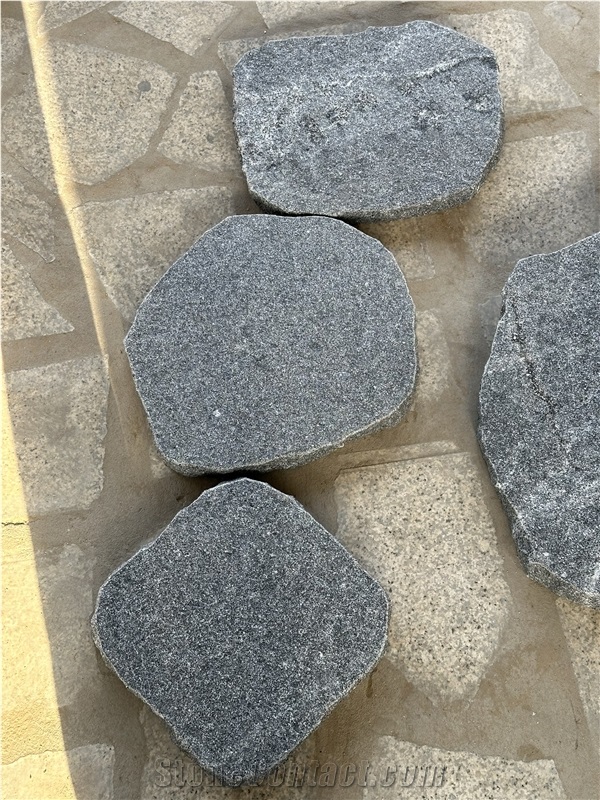 Gray Granite-Round Steppers Garden Stepping Pavement