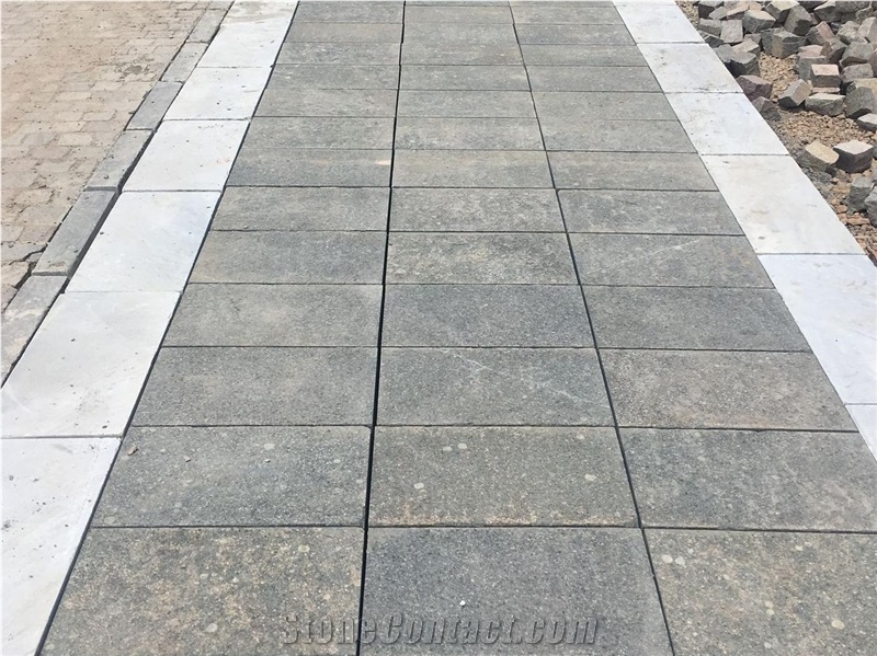 Yazd Green Porphyry Machine Cut Surface Pavers