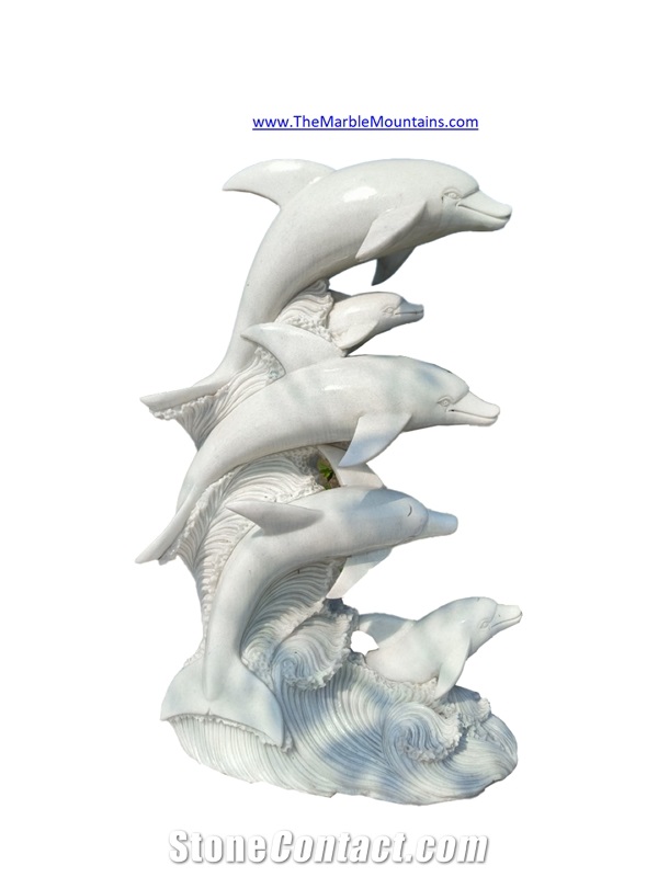 Viet Nam  Marble Dolphin Sculpture