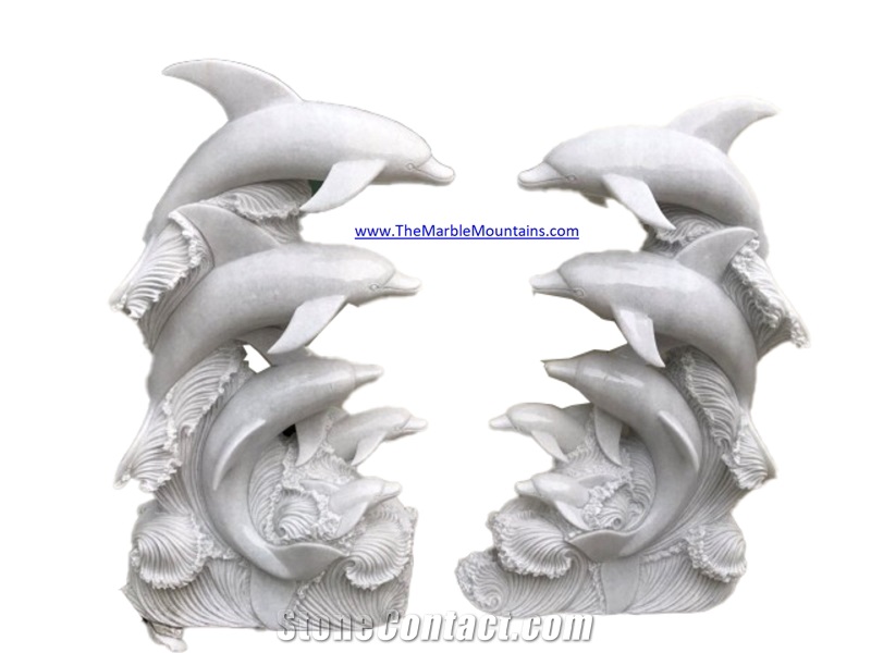 Viet Nam  Marble Dolphin Sculpture