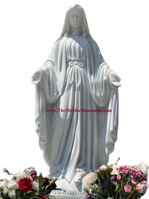 Viet Nam Marble Statue Of Mother Mary - Tu Hung Stone Arts