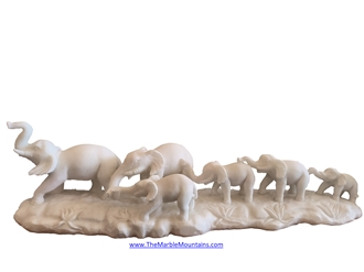 Viet Nam Milk White Marble Elephant Sculptures