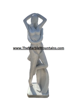 Viet Nam Queen White Marble Abstract Statue