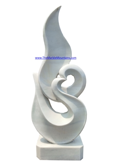 Viet Nam Sparkling White Marble Abstract Garden Statue