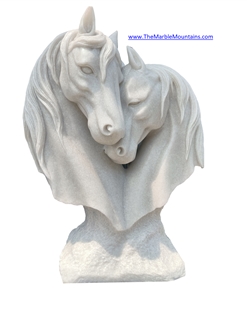 Viet Nam White Marble Horse Head Sculpture - Tu Hung Stone Arts