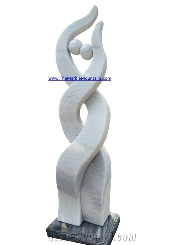 Viet Nam Yen Bai White Marble Stone Abstract Sculpture