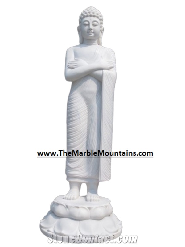Vietnam White Marble Buddha Sculpture