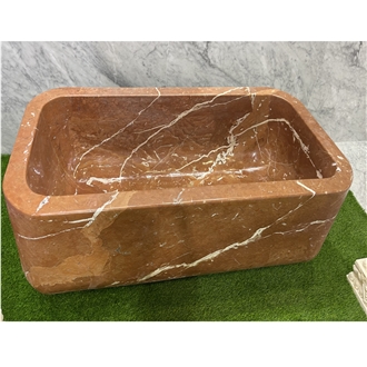 2024 Modern Red Marble Bathroom  Hotel Bathtub  For Sale